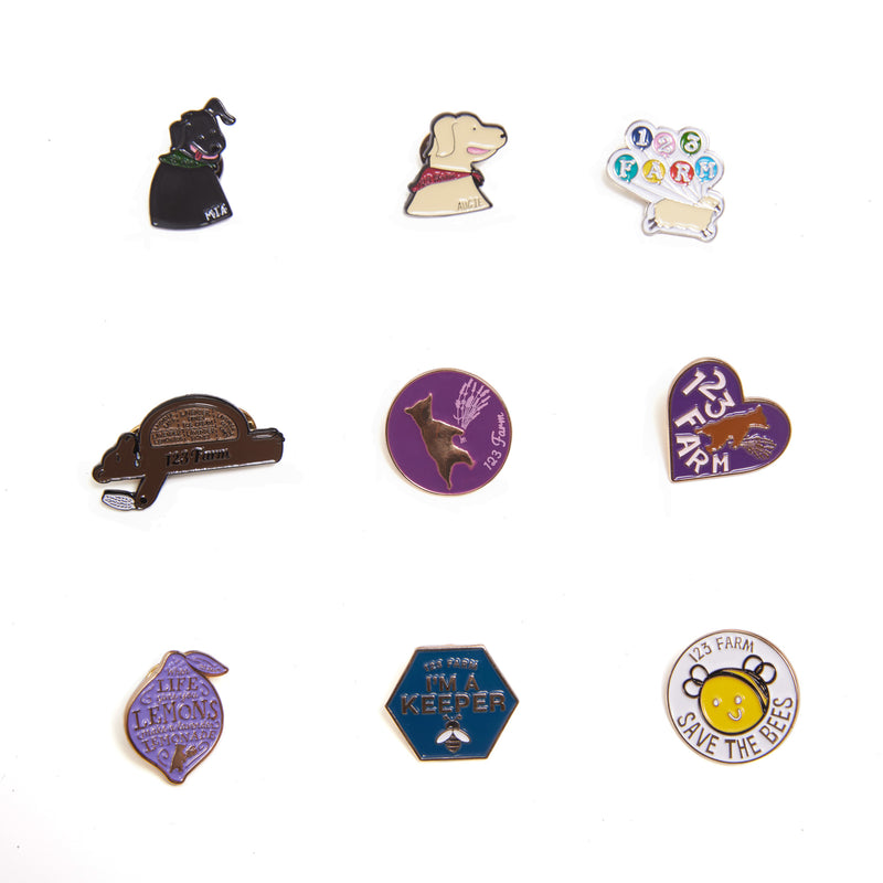 123 Farm Enamel Pin