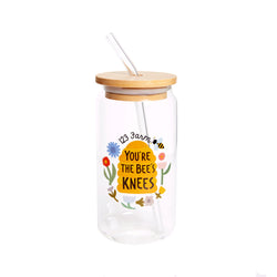 123 Farm Glass Tumbler with Straw - You're the Bees Knees