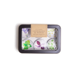 123 Farm Lavender & Herbs Glass Dome Magnet Set