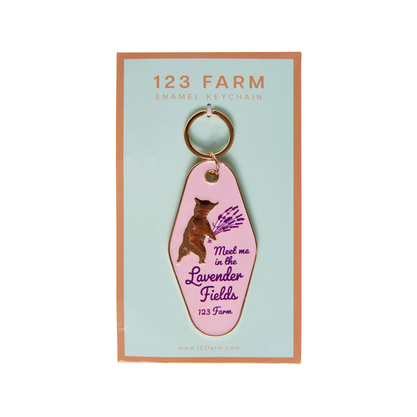 123 Farm Enamel Keychain