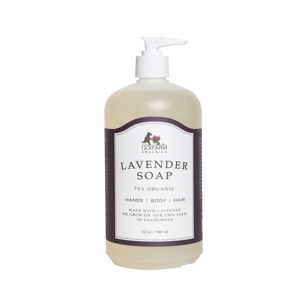 123 Farm Lavender 3-in-1 70% Organic Soap 32 oz.